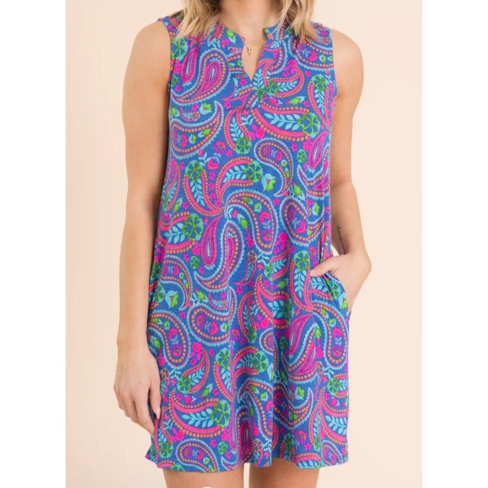 The Lizzy Tank Dress In blue  By Dear Scarlett size small